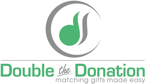 Logo featuring a green musical note and text 'ble the Dona' for matching gifts.